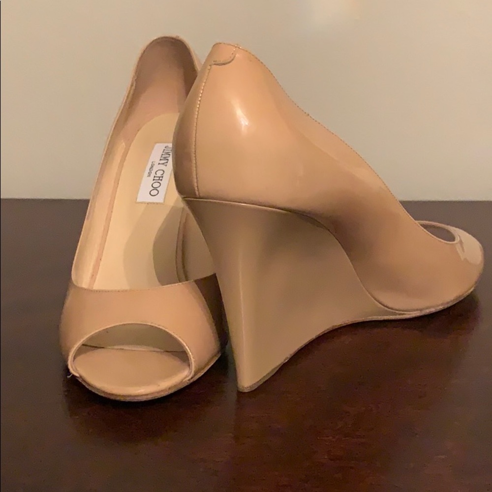 NEW JIMMY CHOO Peep Toe Wedges